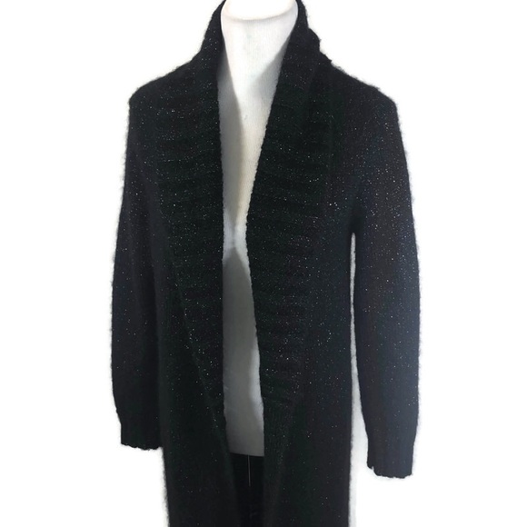 Sweaters - INC Mohair Blend Long Duster Sweater Black Medium